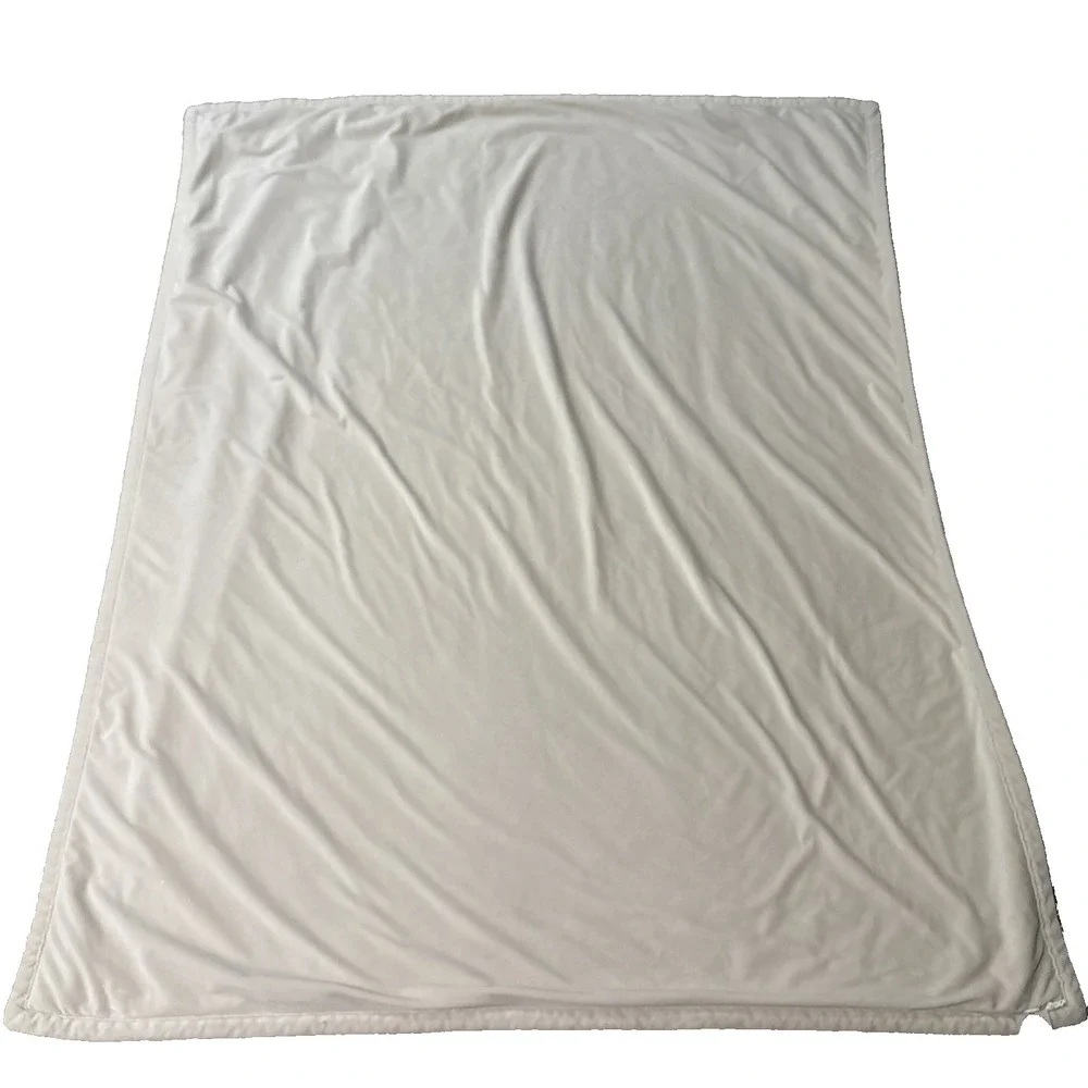 Pottery‎ Barn Faux Fur Cozy Plush Reversible Throw Blanket 50x60in Cream Ivory